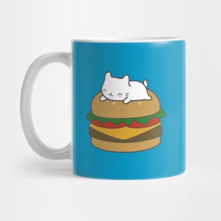 Cute cat on a burger t-shirt Mug